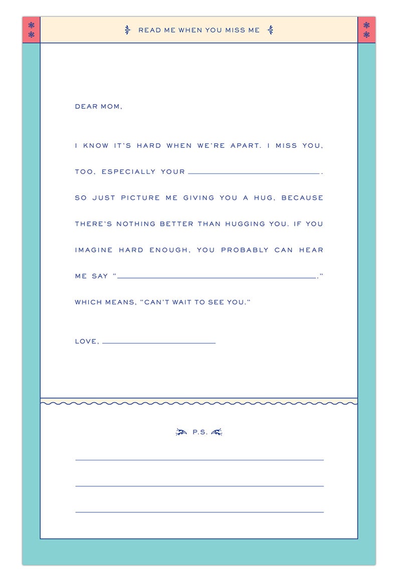 Knock Knock Read Me Whenâ€¦ Letters for My Wonderful Mom: A Box of Fill-In-The-Blank Letters to Mom - Image 4